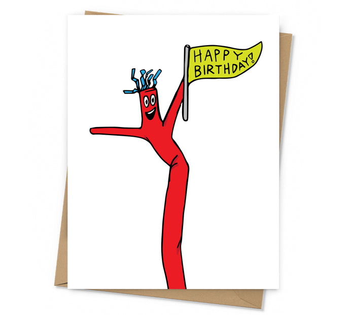 Inflatable Tubeman Birthday Card