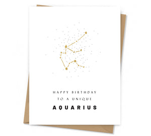 Zodiac Sign Constellation Birthday Card