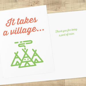 It Takes A Village Thank You Card