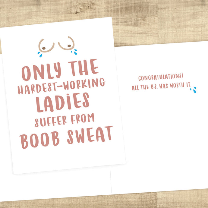 Boob Sweat Congratulations Card