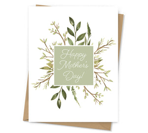 Square Greenery Mother's Day Card