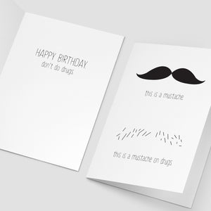 Mustache Birthday Card