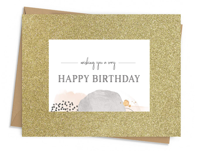 Gold Glitter Birthday Card